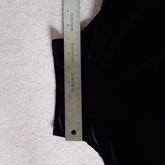 Studio London Black Velvet Mock Neck T-shirt - Picture 5 of 5